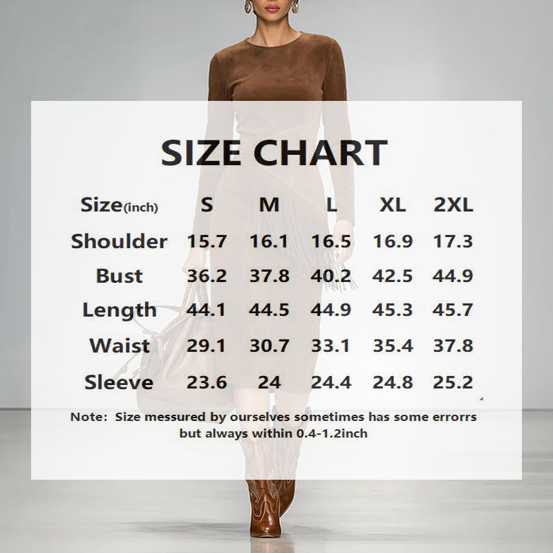 Western Suede Look Maxi Dress