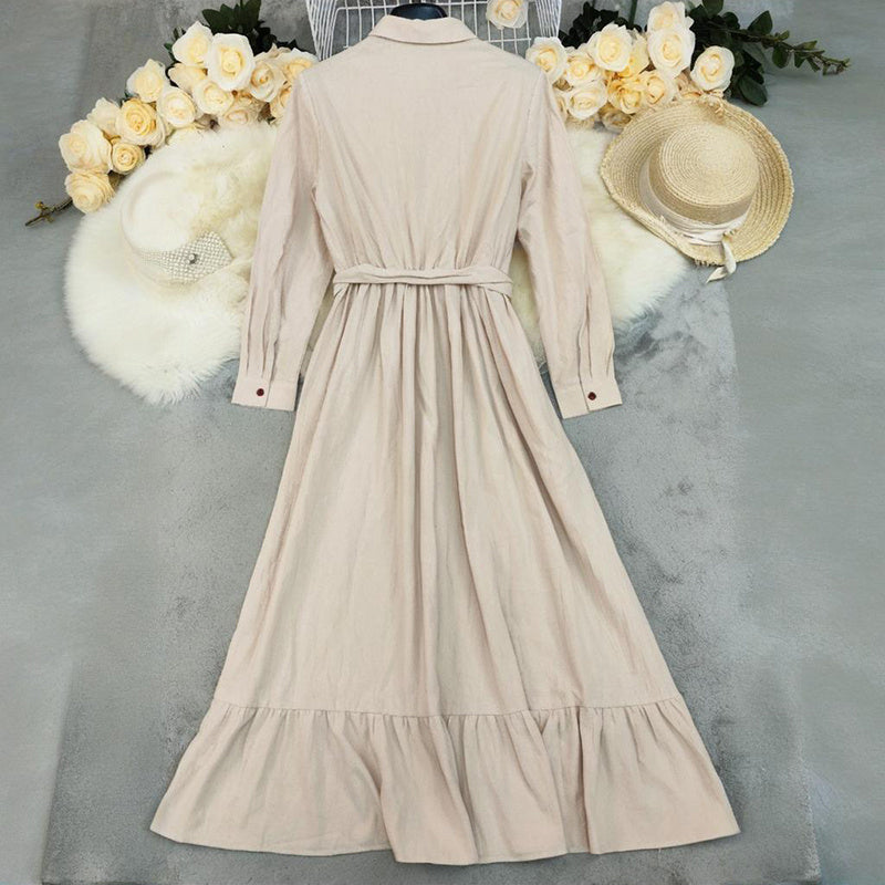 Long Sleeve Shirt Maxi Dress