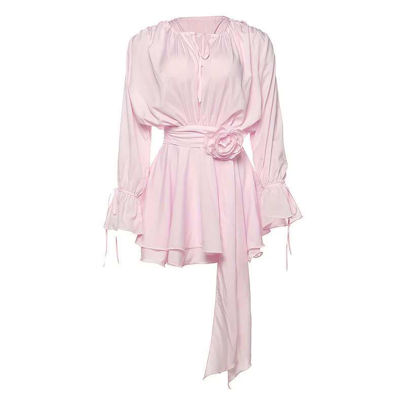 Ruffle Hem Boho Mini Dress